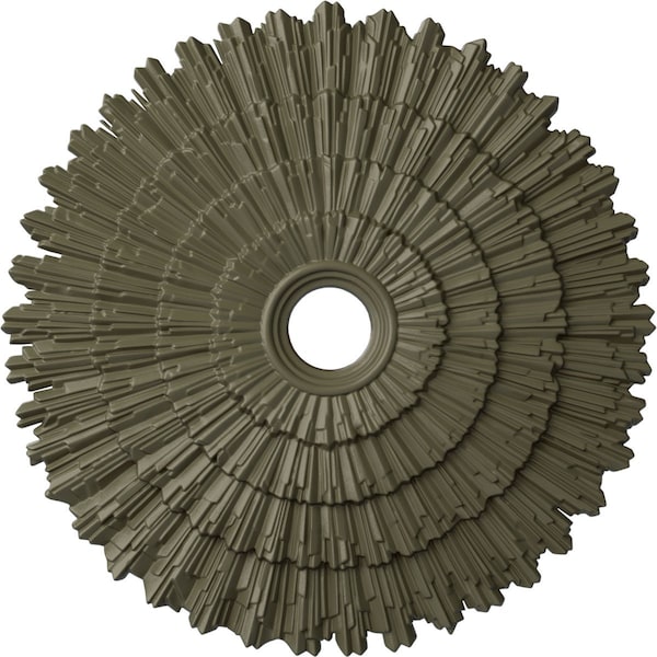 Ekena Millwork Eryn Ceiling Medallion (Fits Canopies up to 4"), 24 3/4"OD x 3 1/4"ID x 1 7/8"P, Spartan Stone CM24ENSSF - main